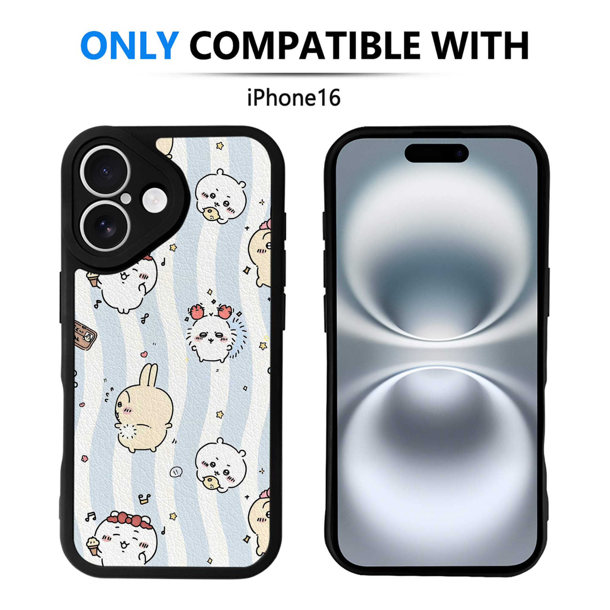 （画像用） ちいかわ Chii-kawa 【iPhone 16シリーズ対応】シリコンスマホケース（レザー調） 材質：シリコン